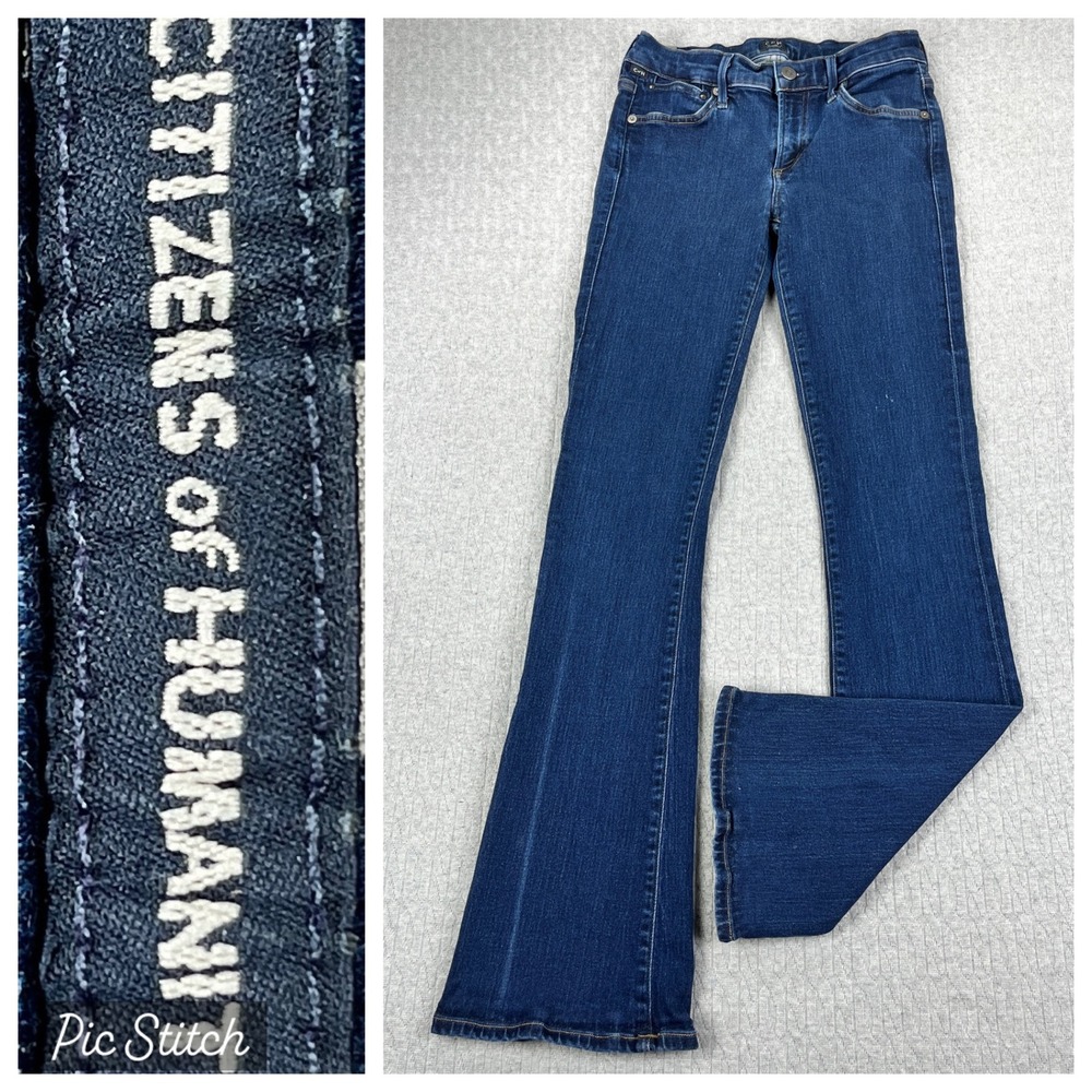 Citizens of Humanity Bootcut Jeans Women 26/24X30 Blue Dark Wash Low rise